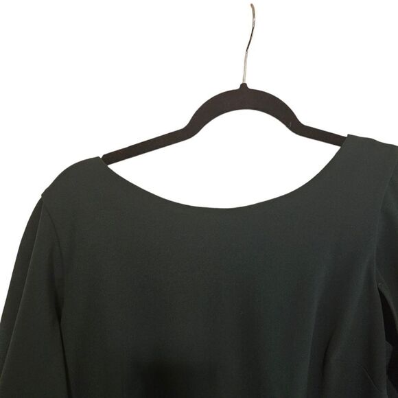 CALVIN KLEIN Short Flutter Cape Sleeve V-Back Crepe Sheath Dress - Size 16W - Picture 5 of 8